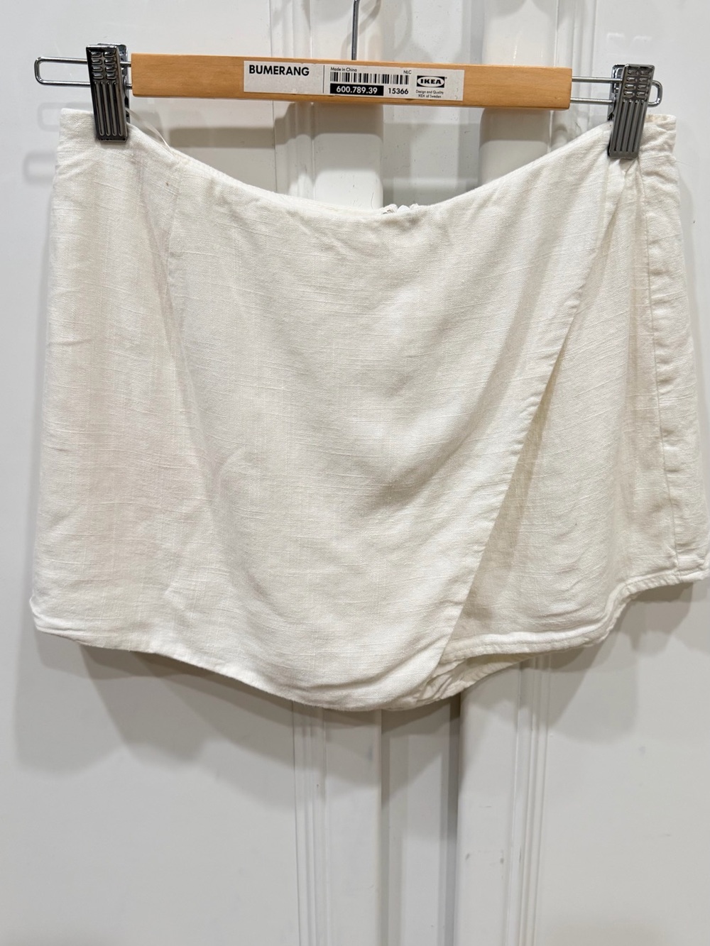 Luxxel Cream Wrap-Front Skort